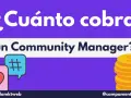 ¿Cuánto cobra un Community Manager? Iconos de corazón, hashtag y pila de monedas doradas.
