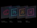 El logo de Adobe y sus aplicaciones: Photoshop (Ps), Illustrator (Ai) e InDesign (Id), mostrando sus funciones.
