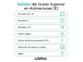 Carrera de animación 3D: salidas profesionales como animador, modelador, grafista digital, técnico VFX, generador de espacios virtuales o rigger.