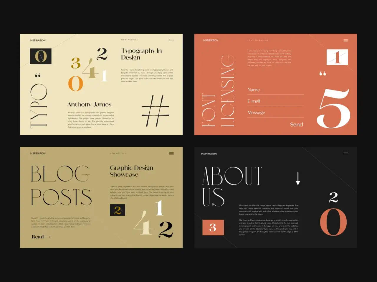 Diseños web con las mejores tipografías para web. Explora inspiración y recursos para tu próximo proyecto.