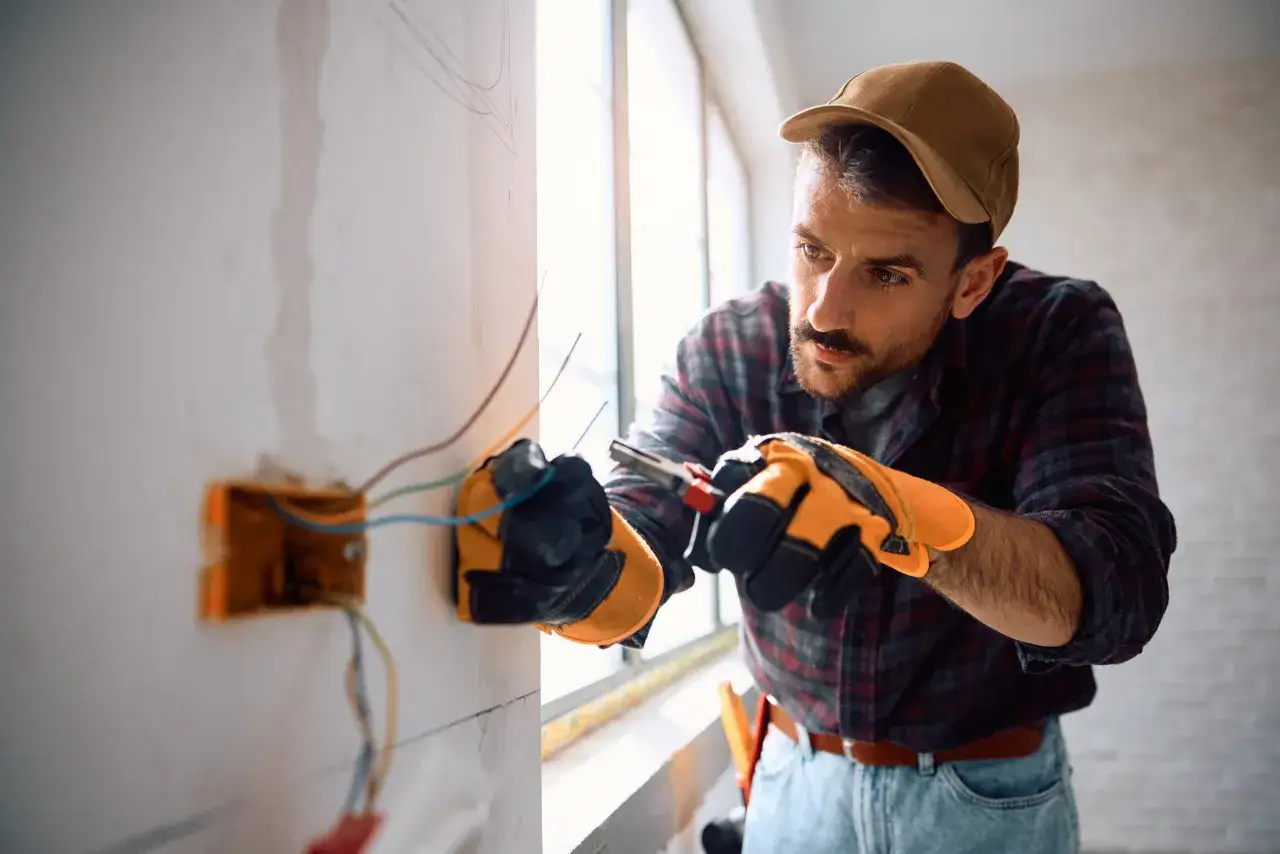 Electricista trabajando en instalaci&oacute;n. El salario de un electricista en Espa&ntilde;a var&iacute;a seg&uacute;n experiencia y ubicaci&oacute;n.