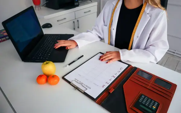 Nutricionista revisa plan semanal. Averigua cuanto cobra un nutricionista para tu dieta personalizada.